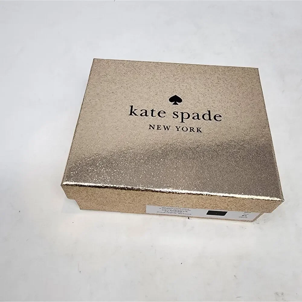 Kate Spade‎ New Black Wallet Cardholder Small Slim Leather Glitter Gift Box NWT - Picture 6 of 11